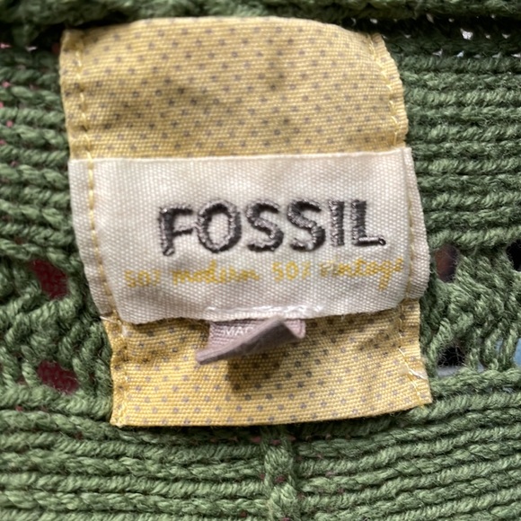 Fossil Women’s 3/4 Sleeve Green Knit Cardigan 50% Modern 50% Vintage Size L - Picture 5 of 6